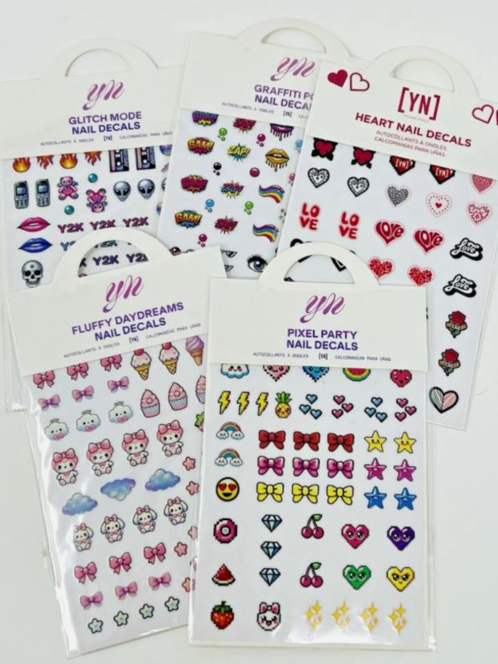 Nail Decals Sticker Bundle 5 Pc Nail Art Transfers DIY Manicure New